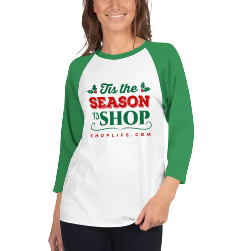Shop Life™ Tis the Season 3/4 Sleeve Raglan Shirt