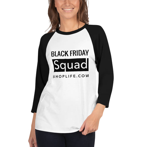 Shop Life™ Black Friday Squad 3/4 Sleeve Raglan Shirt